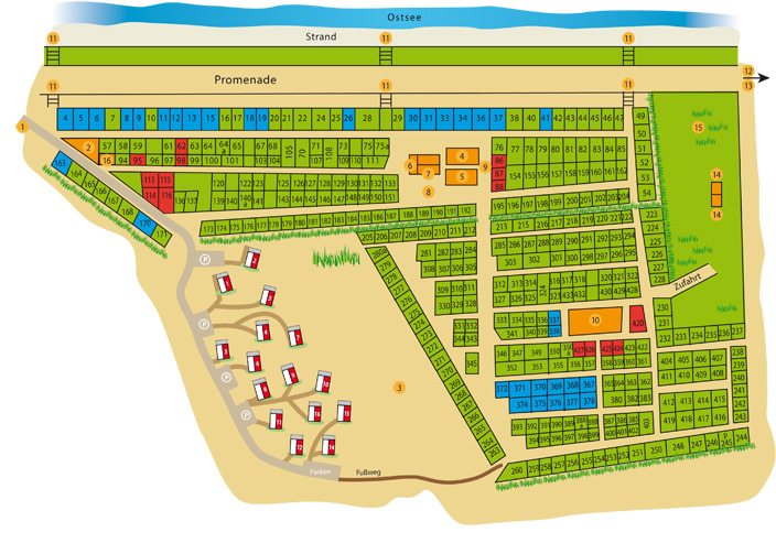 Stellplatzplan Campingplatz Surendorf